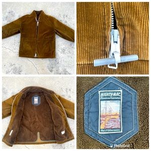 Vtg. 60's Mighty Mac Corduroy Sherpa Lined Mens Jacket